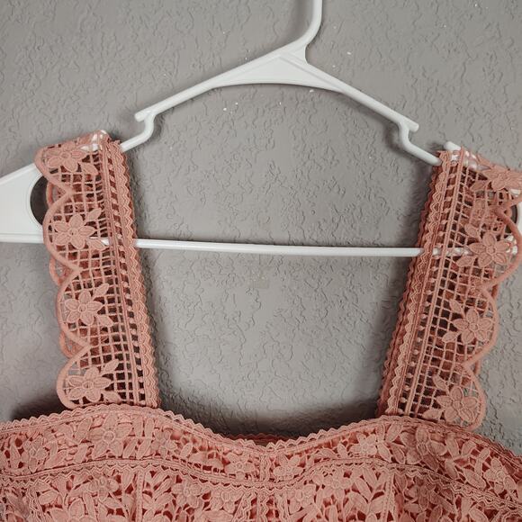 Farm Rio Guipure Lace Crop Top Light Pink Size XS - Picture 9 of 16